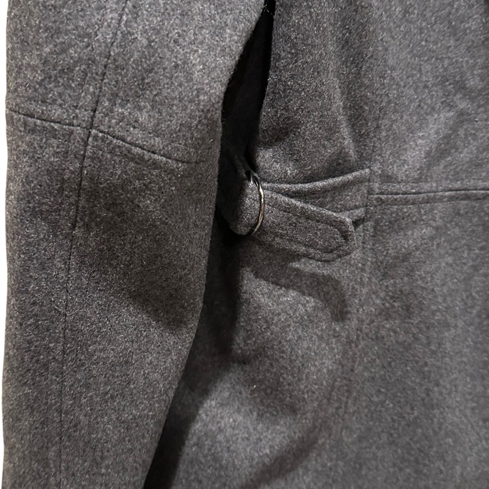 Express Coat Size 11/12 Womens Hooded Wool Jacket Dark Gray Full Zip Warm - Picture 4 of 10